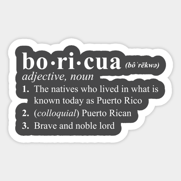 Boricua definition Sticker by cruzdesign